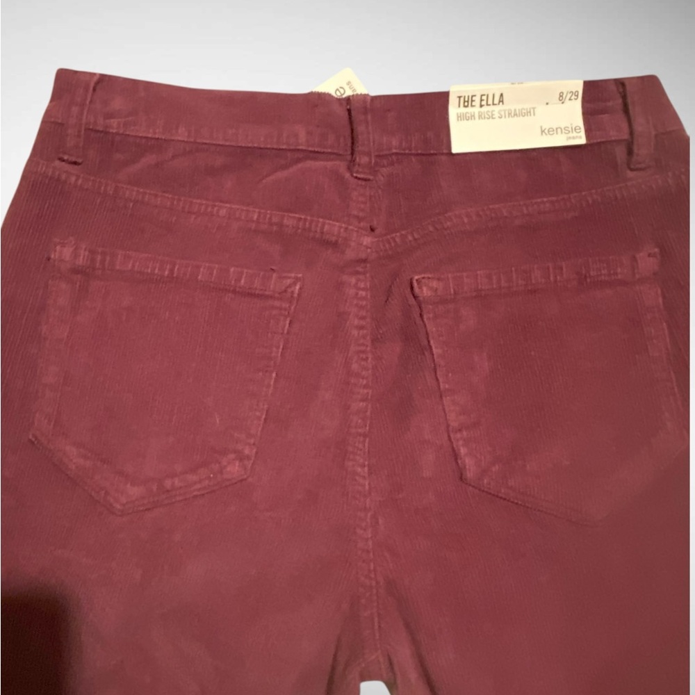 Women’s Corduroy Kenzie jeans The Ella highrise straight in plum NWT size 8/29 - Picture 7 of 9